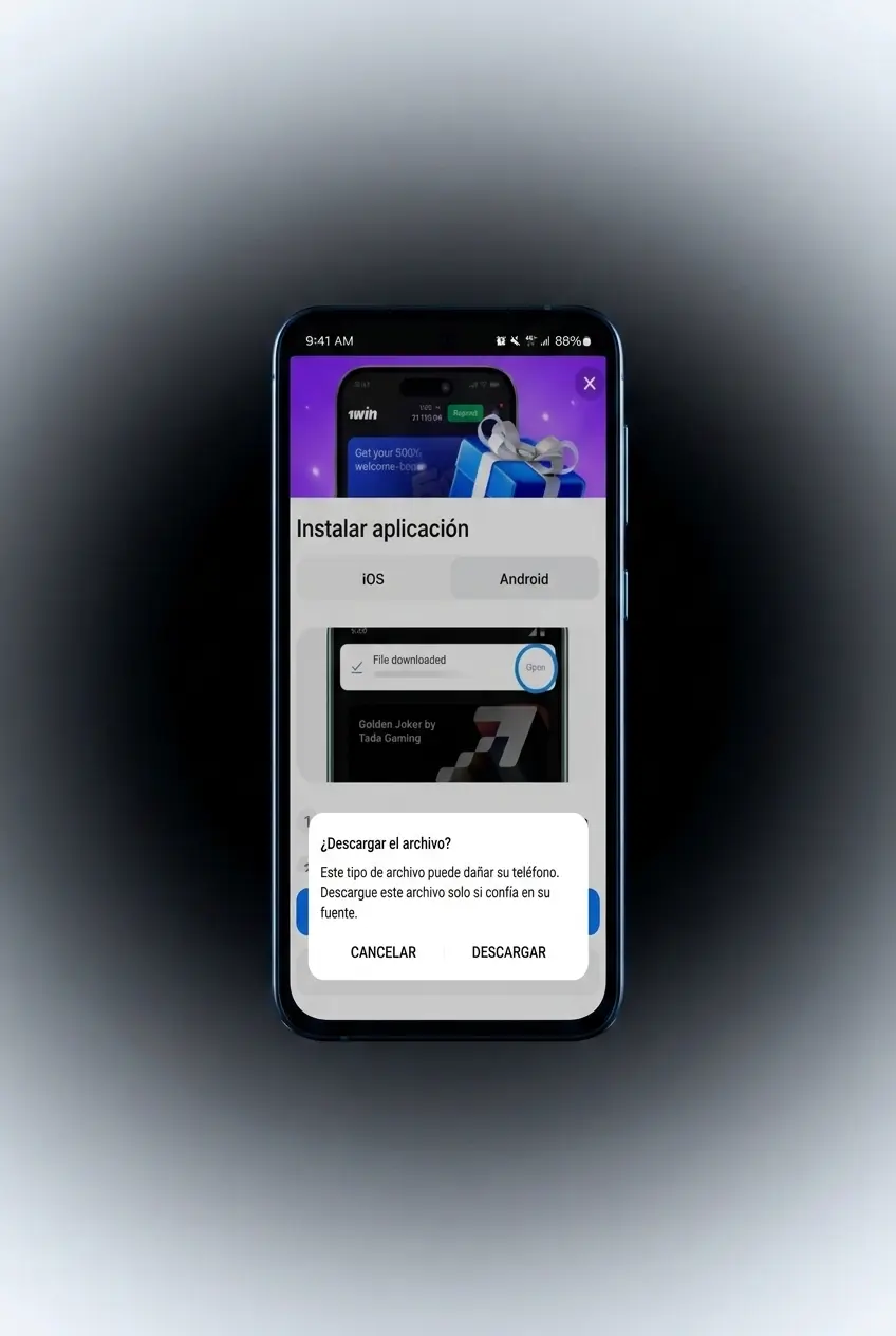 Guía de 4 pasos para descargar e instalar el APK de 1win en Android desde el sitio oficial