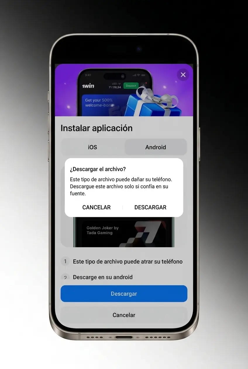 Pasos para descargar e instalar la app APK de 1win en Android y jugar Aviator
