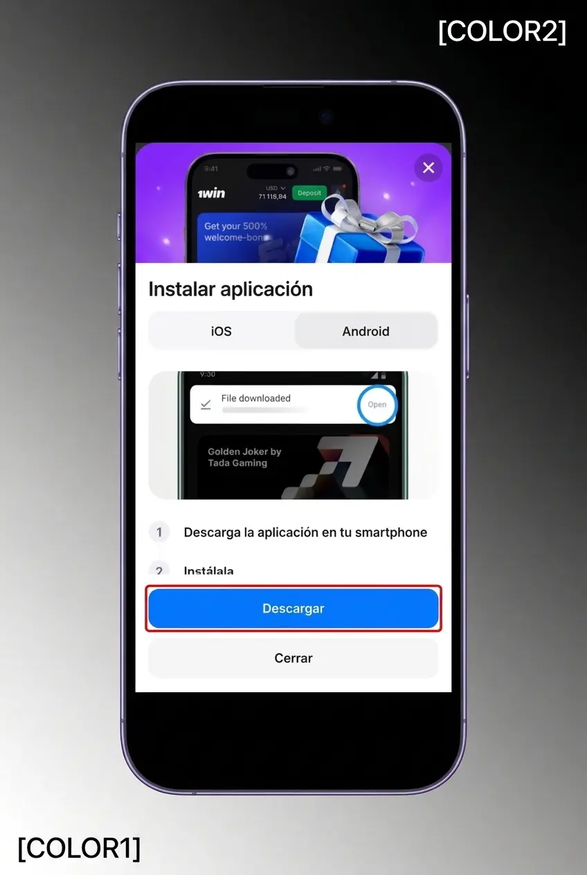 Guía de 4 pasos para descargar e instalar el APK de 1win en Android y jugar Mines