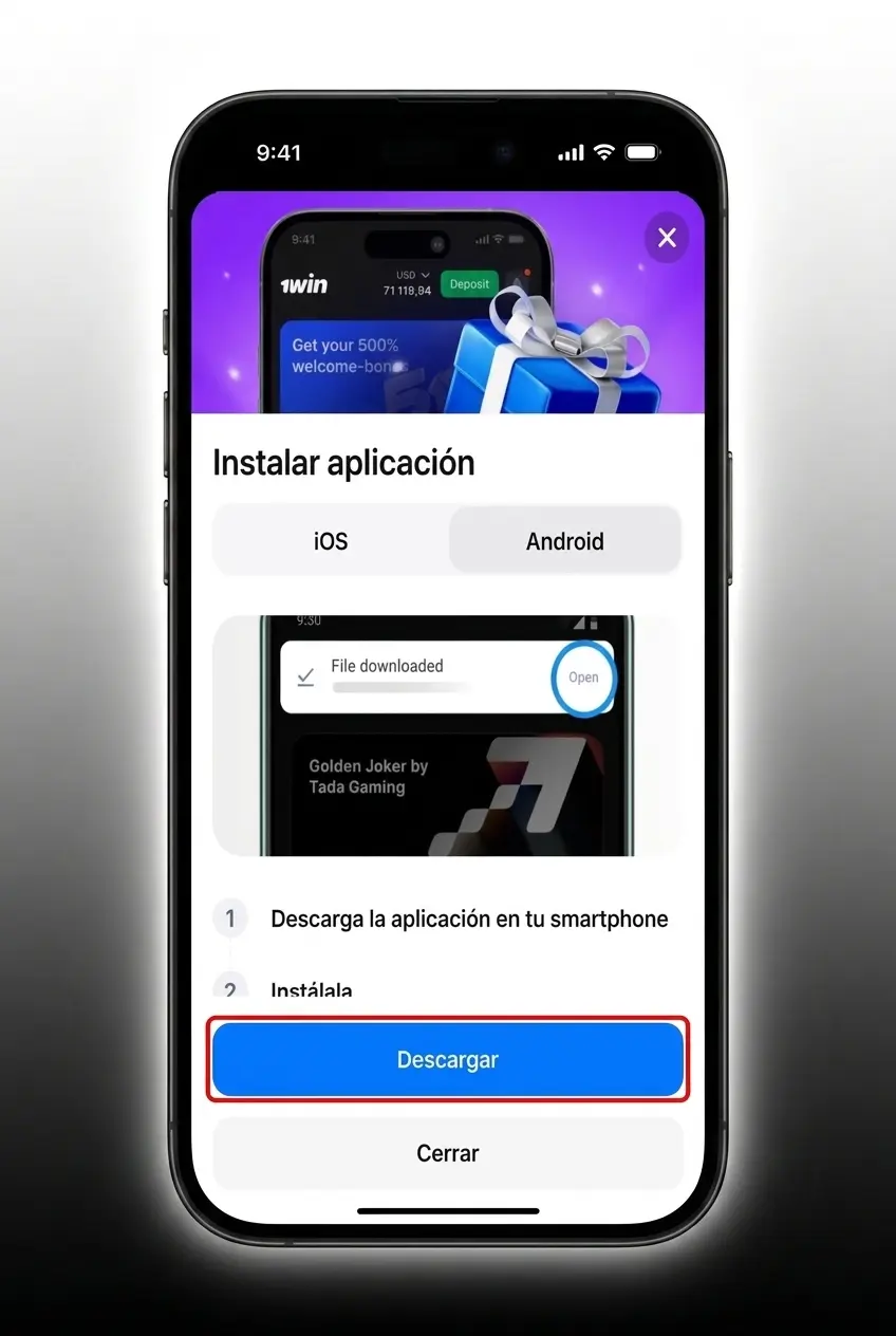 Guía de 4 pasos para descargar e instalar la app APK de 1win en Android y jugar Balloon