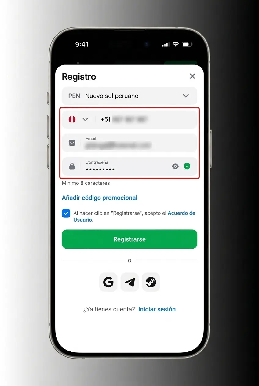 Pasos para registrarse en 1win y jugar Rocket X en Perú: crear cuenta, depositar y acceder al juego