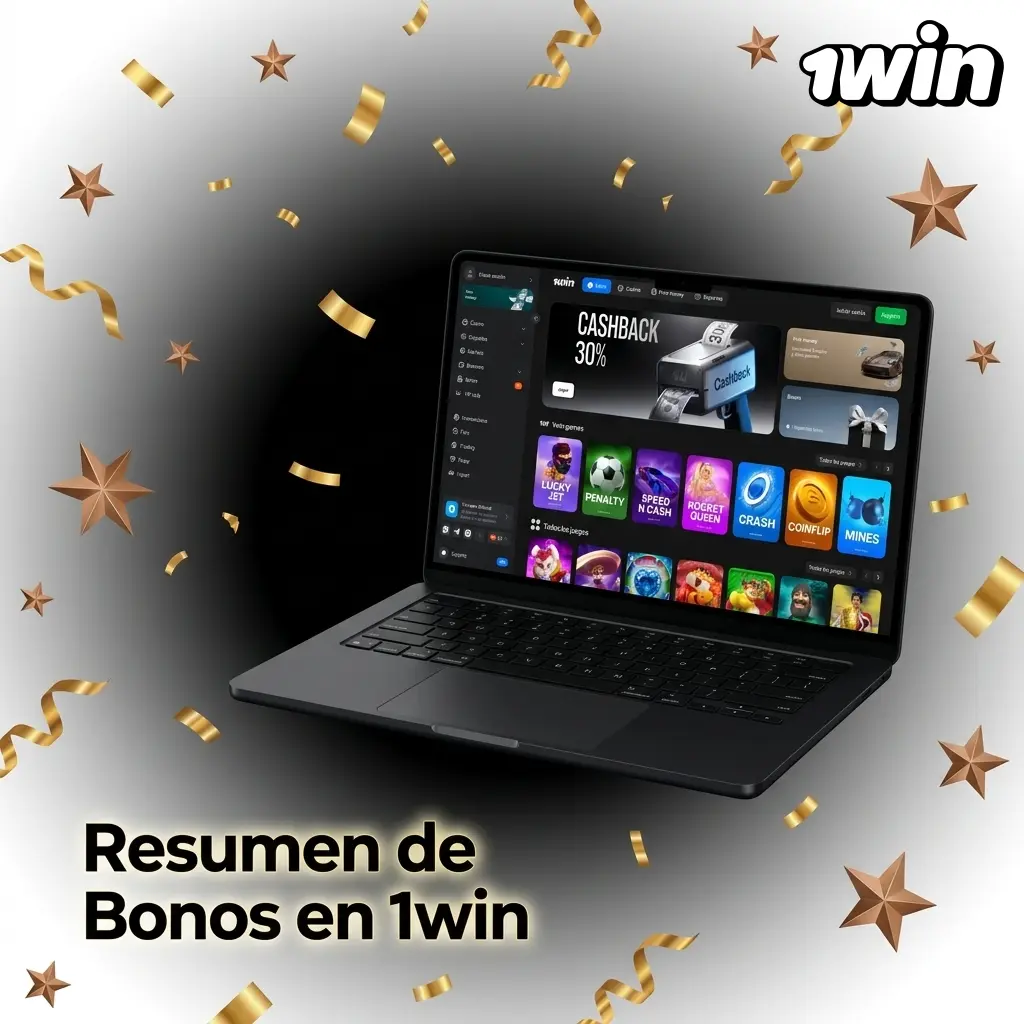 Tabla resumen de bonos y promociones de 1win para jugadores peruanos: casino, deportes y programa VIP